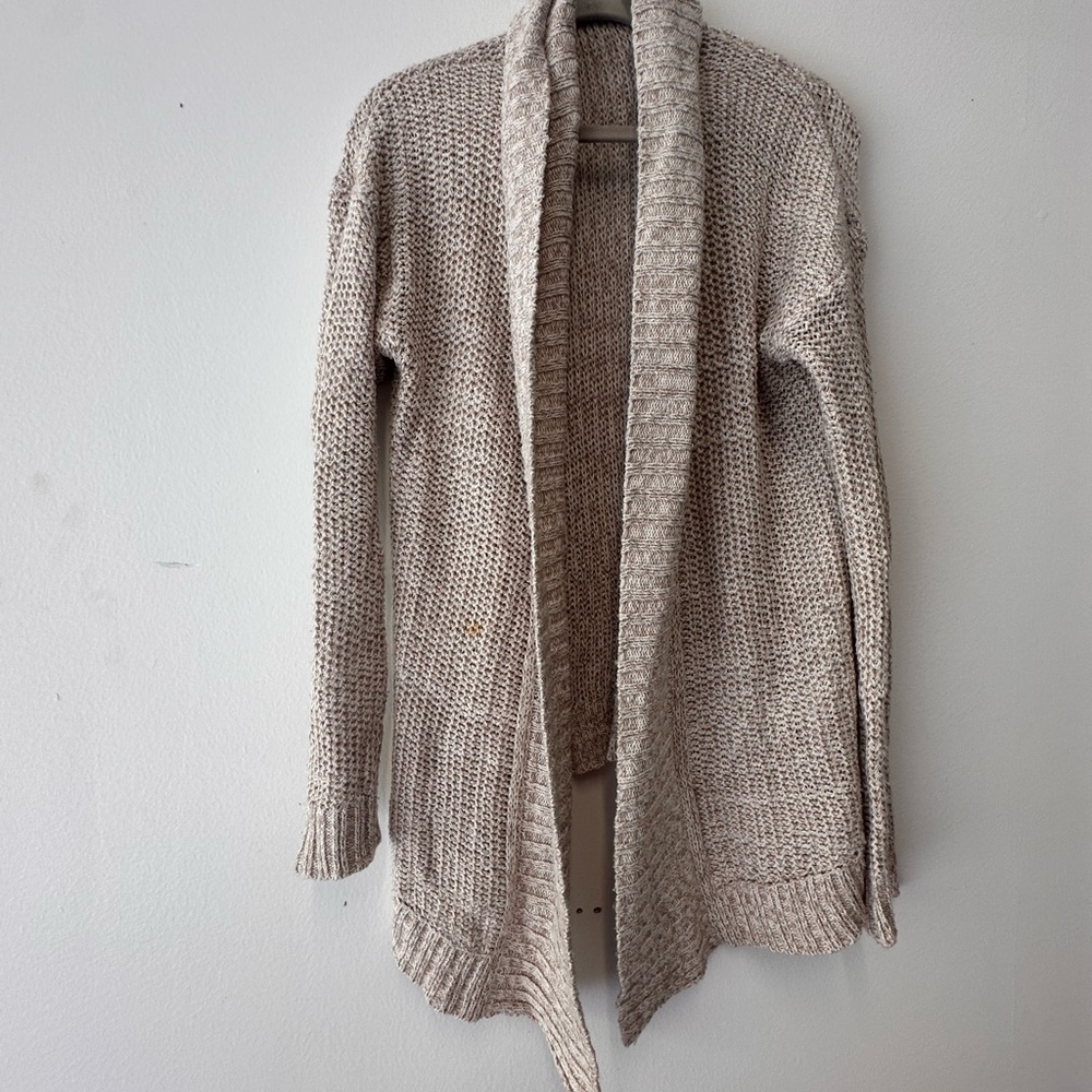 Garage Cream Cardigan Sweater with Shawl Collar